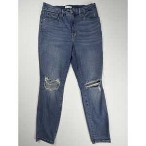 Good American Distressed Skinny Jeans Women's Blue Denim Size 10/30